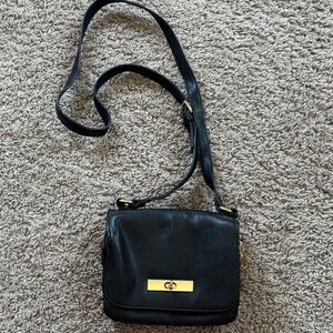 Forever 21 Black Crossbody Bag with Gold Hardware